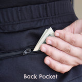 Exercise skirt with three pockets. Back zippered pocket holds all sizes of smartphones.