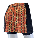 Exercise skirt with back zippered pocket. Holds any size smart phone.