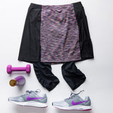 Women’s fitness skirt with three pockets, custom-fit. Great for running, walking, hiking, tennis, golf, gym, etc.